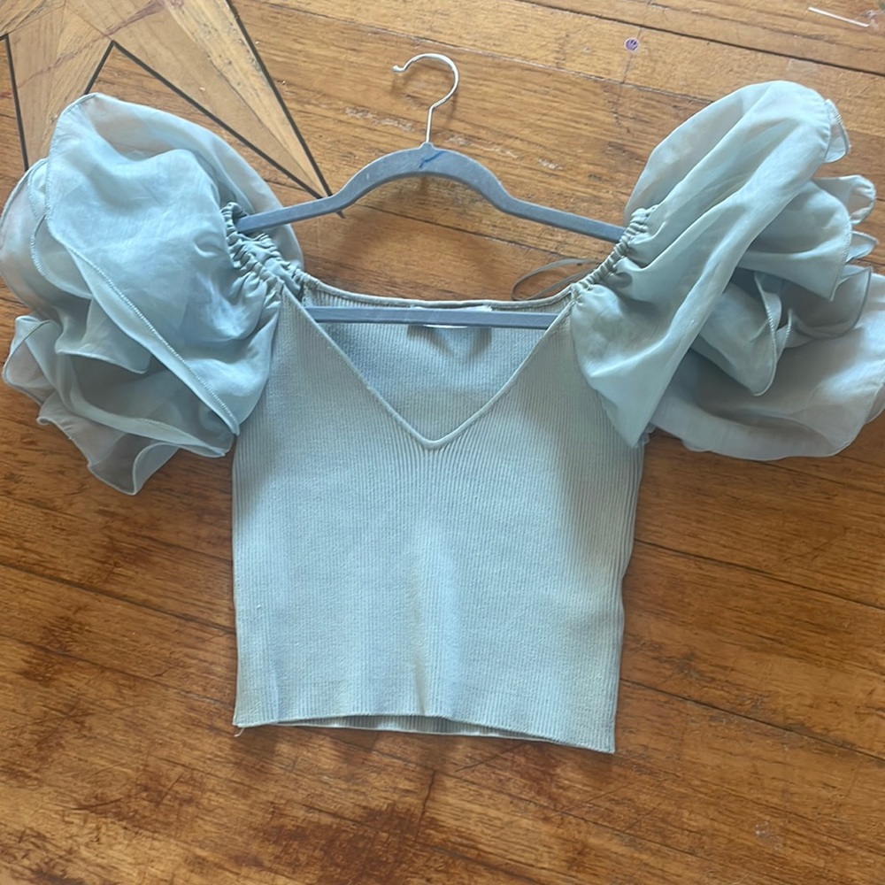 zara puff sleeve top